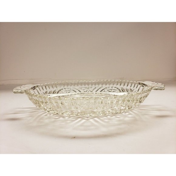 Vintage, Crystal, Cut Glass Divided Dish, 10", two handles (G26) - Picture 1 of 4